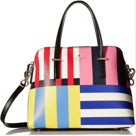 kate spade Handbags - Kate Spade Crossbody Flag Stripe Maise Satchel Removable Strap Multicolor